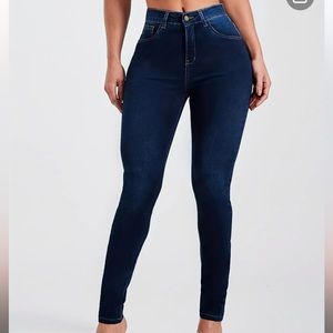 Express High Rise Blue Skinny Jeans